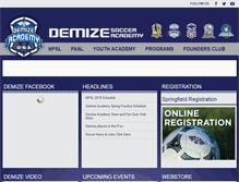 Tablet Screenshot of demizesoccer.com